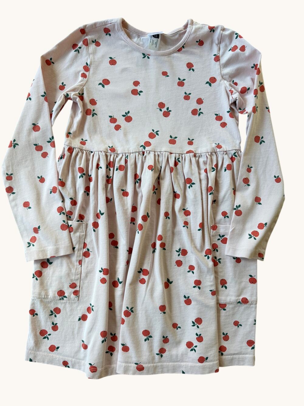 Hanna Andersson Apple Print Pocket Dress Girls Size 10 140cm